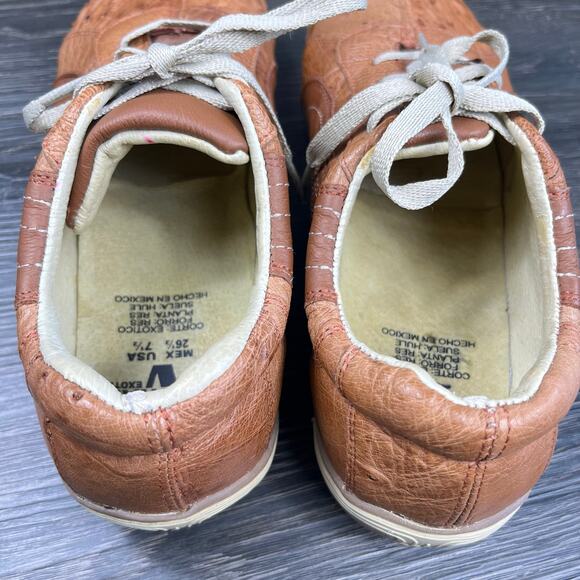 Verthali Ostrich Leather Sneaker Shoes Men Size 7.5 Women 9 Rare Exotic Handmade - Picture 8 of 10